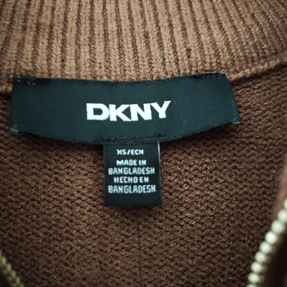 DKNY Brown and Black Striped Turtleneck Sweater - Picture 2 of 5